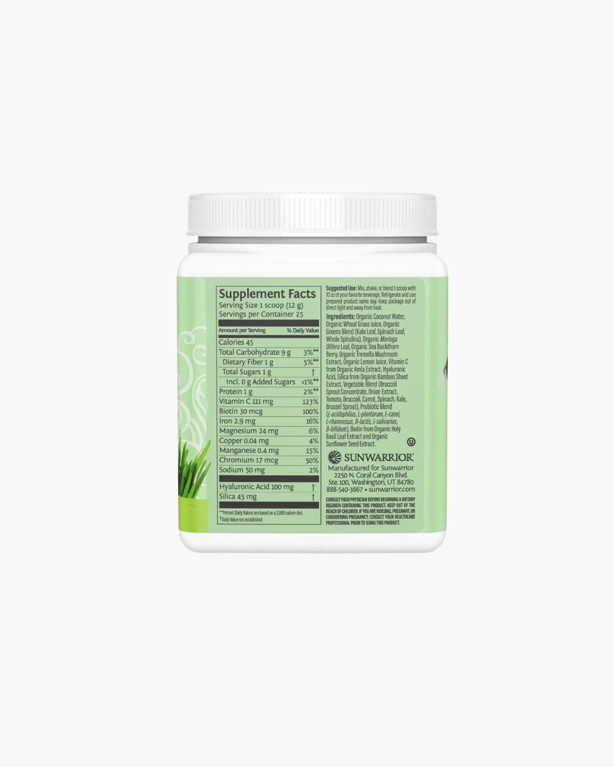 Beauty Greens Collagen Booster Sunwarrior Fara Aroma 300g