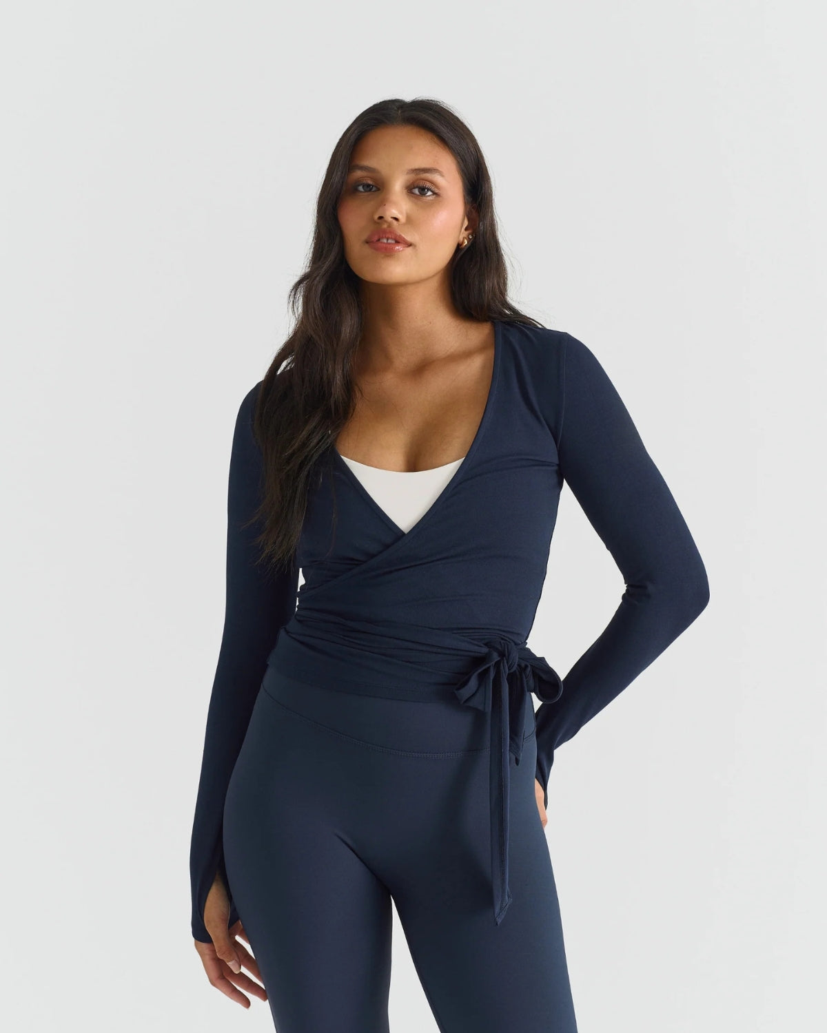 Top Soft Ballet Wrap Sisterly Tribe - Navy