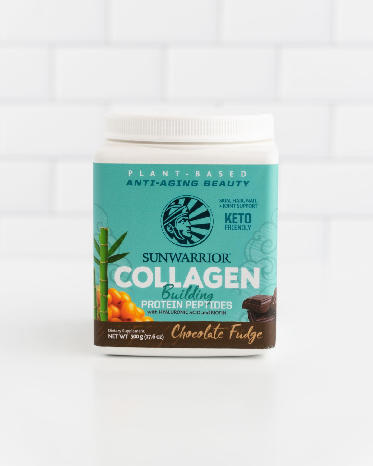 Collagen Building Peptides Sunwarrior Fulgi de Ciocolata 500g