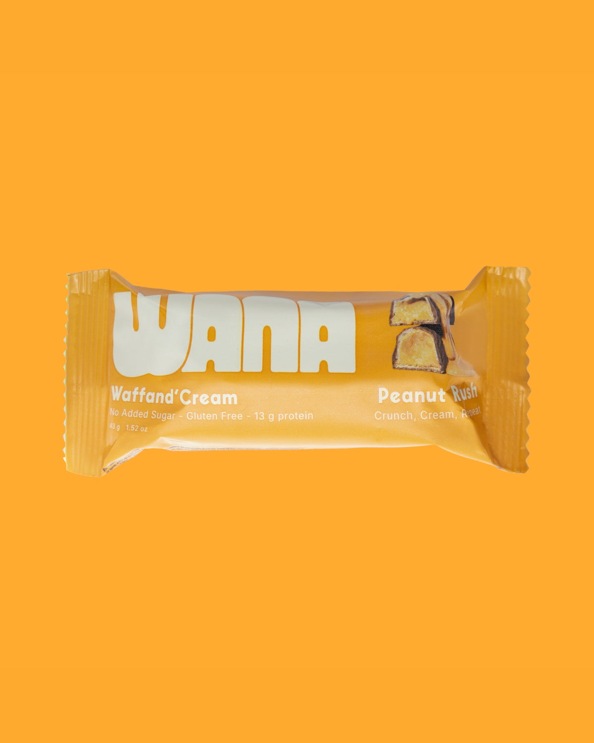 Napolitana Proteica Crocanta cu Cacao si Unt de Arahide, 43 g, Wana