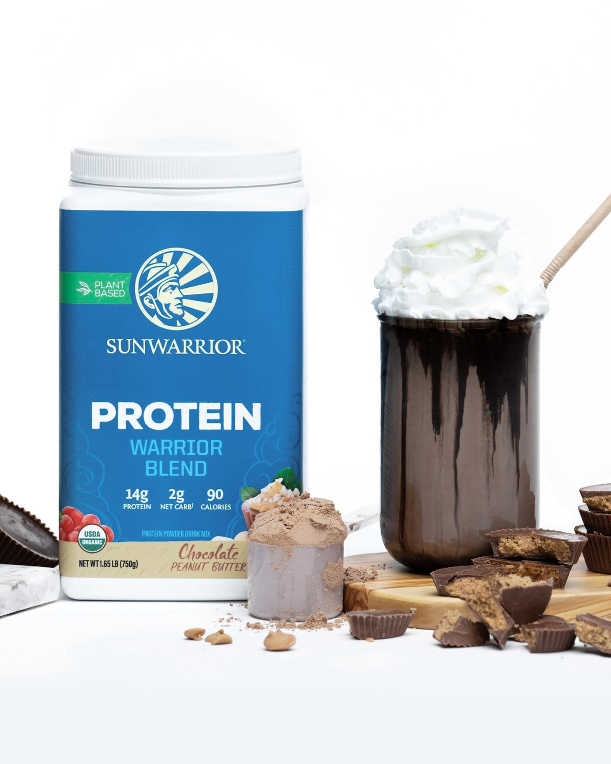 Proteina Vegana Sunwarrior Unt de Arahide cu Ciocolata 750g