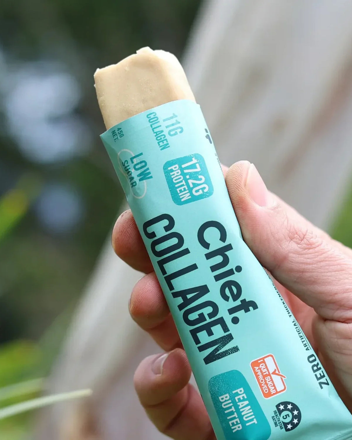 Chief, Baton Proteic cu Colagen, Unt de Arahide, 45g