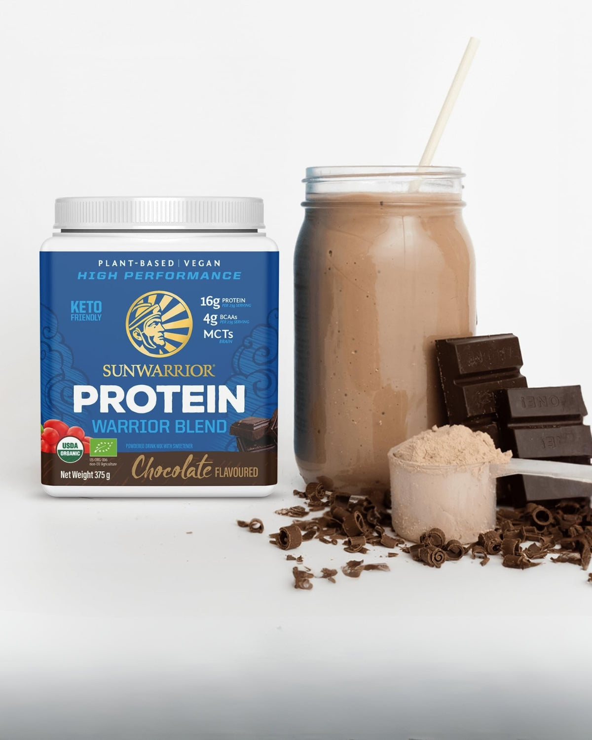 Proteina Vegana Organica Sunwarrior Ciocolata 375g